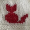 Bonnet Bébé 3 mois – Uni Blanc – Chat Rouge