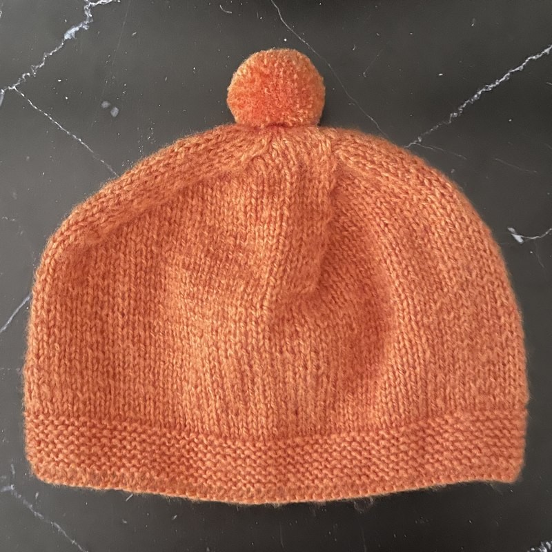 Bonnet Bébé 3 mois – Orange - Personnalisable