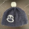 Bonnet Bébé 1 an et + – Bleu Gris – Pingouin Blanc