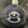 Bonnet Bébé 1 an et + – Bleu Gris – Pingouin Blanc