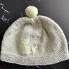 Bonnet Bébé 1 an et + - Beige - Chat Jaune