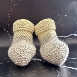 Chaussons de naissance en cachemire blanc pour bébé - Omi