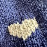 Bonnet Bébé 3 mois - Uni Bleu - Cœur Beige