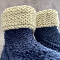 Chaussons Bébé 3 mois Bleu & Beige