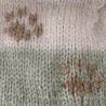 Bonnet Bébé 3 mois – Vert Blanc – Pattes de Chat Brun